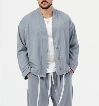 New Business Casual Sporty Men's Long-Sleeved Suit for Spring and Autumn. Men's Pure Color Loose Coat with Fashionable Jacket. Good Vibrations