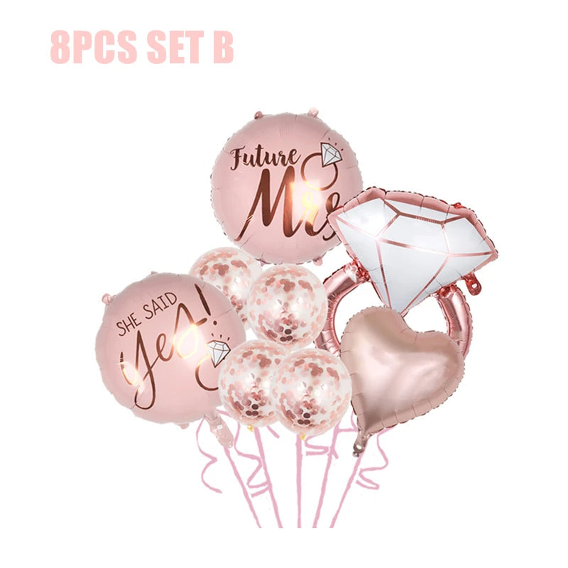 Bride To Be Balloons Rose Gold Letters Foil Balloon Team Wedding Decorations Bachelorette Party Supplies Good Vibrations