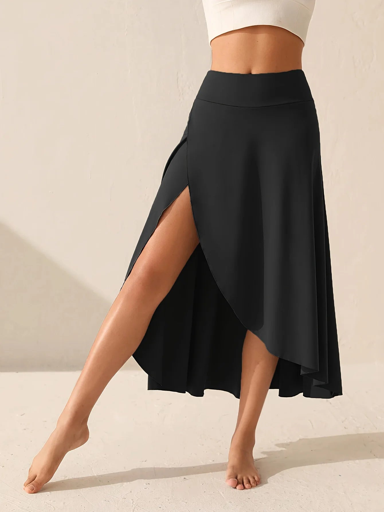 European and American women's dress with irregular temperament, elegant and fashionable solid color skirt Good Vibrations