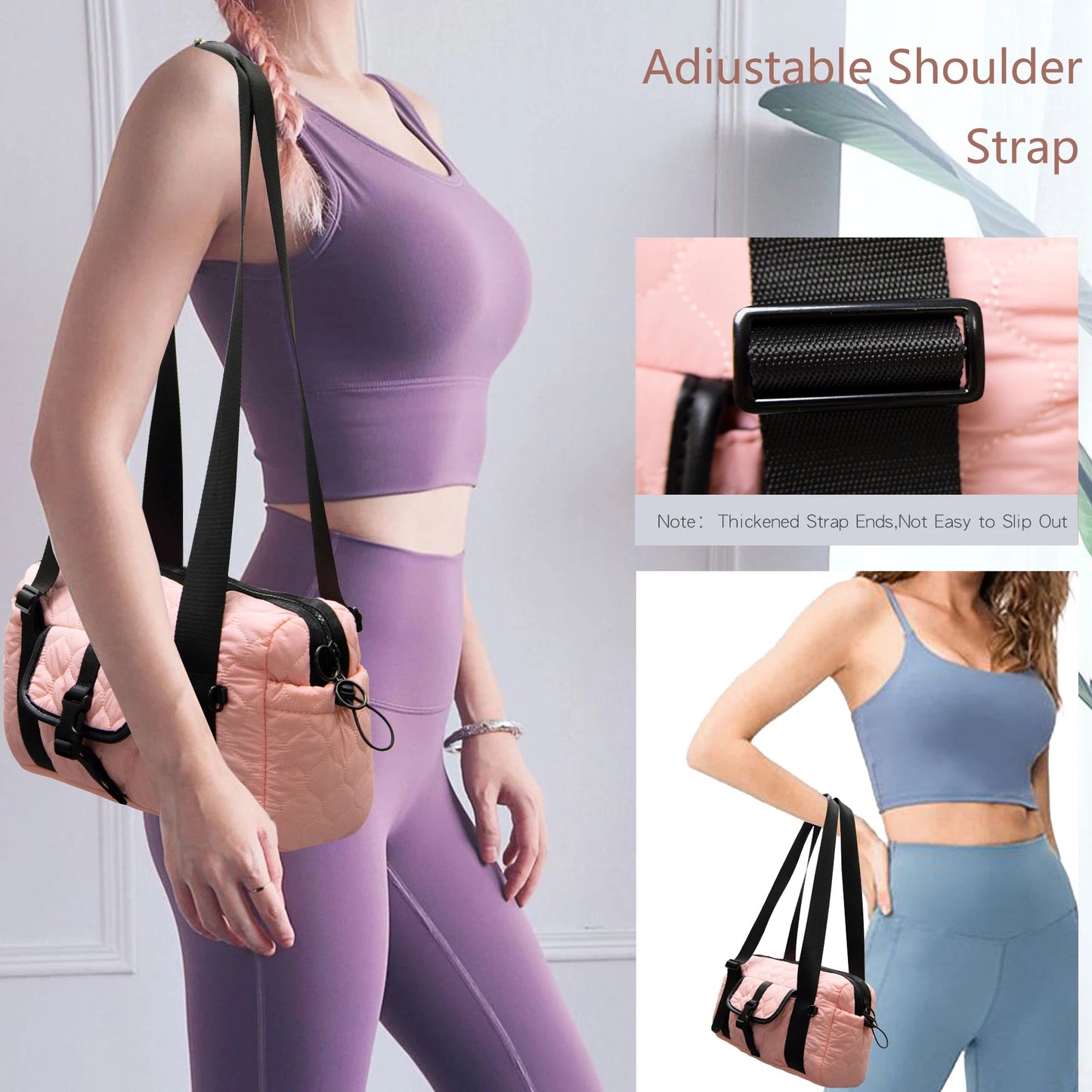 Small Travel Duffle bag Women men,Gym bags with zipper Compartment for Phone Workout Shopping Hospital Handbag Lightweight bag Good Vibrations