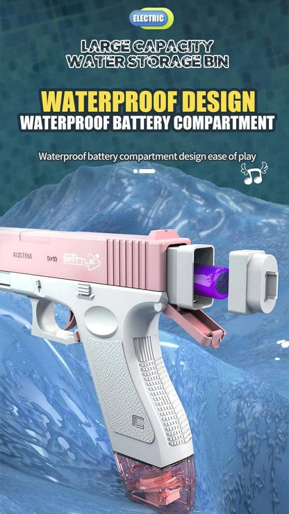 Electric Water Gun Rechargeable Automatic & Manual Spray Gun Capacity Range Up to 32 FT Range for Adults & Kids Good Vibrations