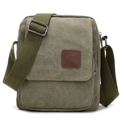 Casual Crossbody Bag, Men's Retro Canvas Crossbody Bag, Suitable for Going Out and Daily Commuting, Shoulder Bag Good Vibrations