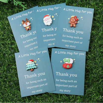 10pcs Mini Hug Cards with Resin Decorations Christmas Birthday Valentine Greeting Thank You Cards Bulk Gifts for Friends Family Good Vibrations