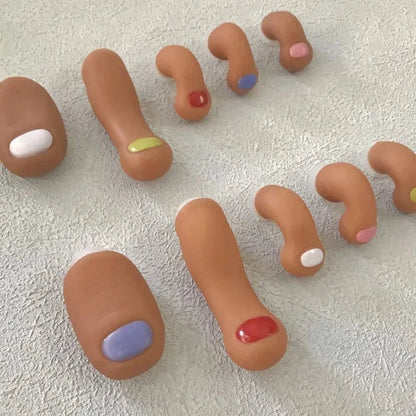 Cute Cartoon Toe Series Shoe Charms Designer Funny Simulation Toes Clogs Buckle Punk Hip Hop Street Shoe Decorations for Crocs Good Vibrations