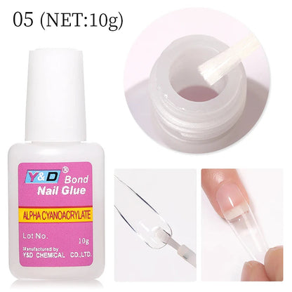 Quick Dry Nail Glue False Nail Tips Nails Rhinestones Gel Polish Fake Nails Extension Adhesive Super UV Glue Acrylic Nail Tools Good Vibrations
