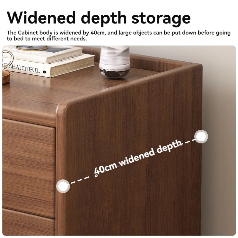 Bedside cabinet, household small bedroom storage, narrow cabinet, mini storage shelf, solid wood color, multi-purpose storage Good Vibrations