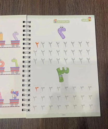 4 Books Montessori SANK English Magic Copybook Reusable Writing Practice 3D Calligraphy Book Wipe-free Education Books Good Vibrations