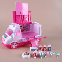 1:12 Dollhouse Ice Cream Truck Baby Bed Simulation Miniature Scene Display Dessert Car Bunk Bed Bathroom Kitchen Toy For Girl Good Vibrations