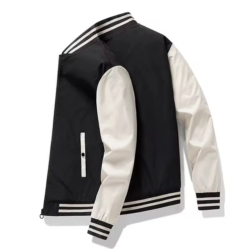 Spring and Autumn Fashion Men's Jacket Color Contrasting Casual Baseball Men's Jacket Clothing New Chaquetas Baseball Jacket Good Vibrations