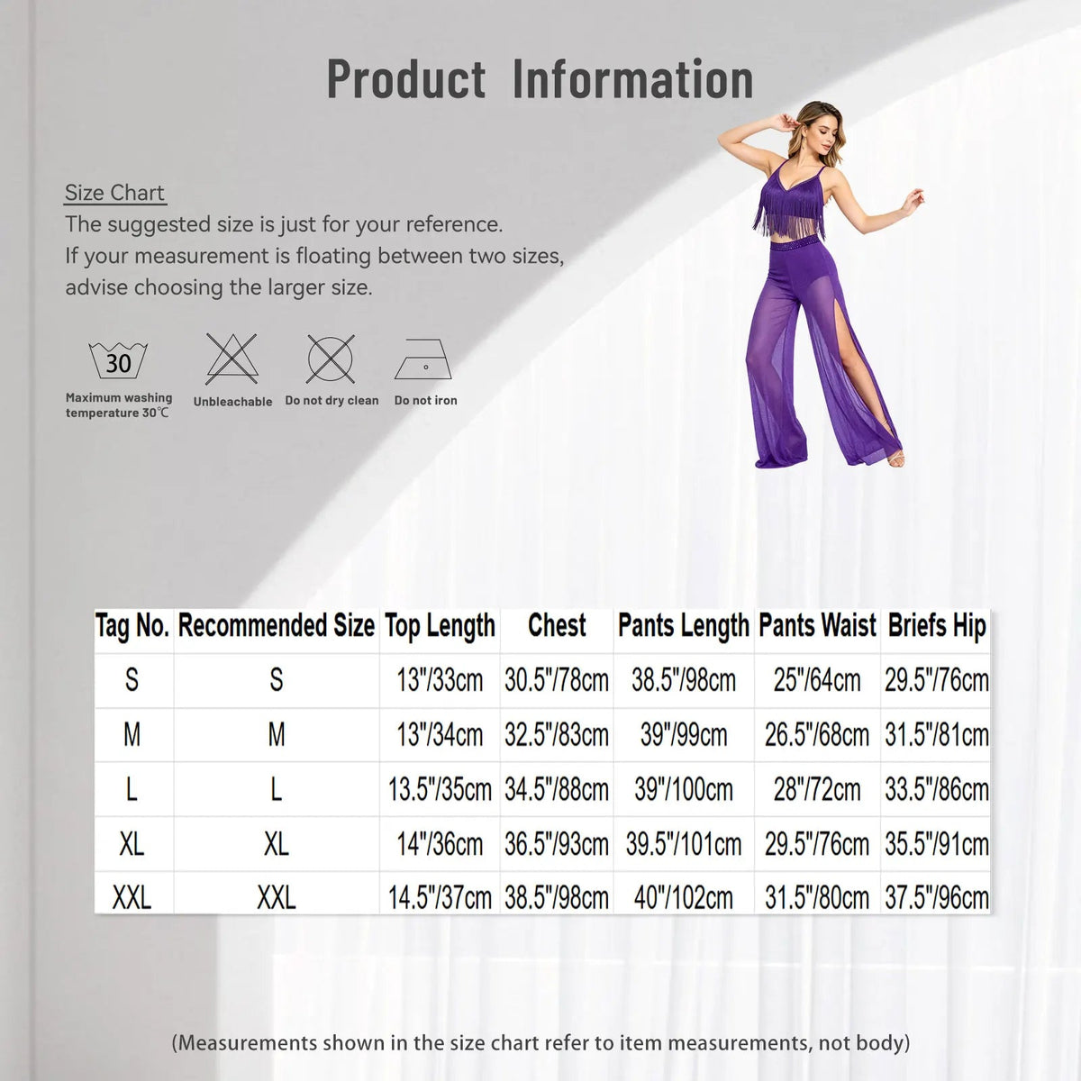 Womens Modern Dance Outfit V-neck Sleeveless Back Crossing Fringed Crop Top And Mesh Wide Leg Pants with Briefs Good Vibrations