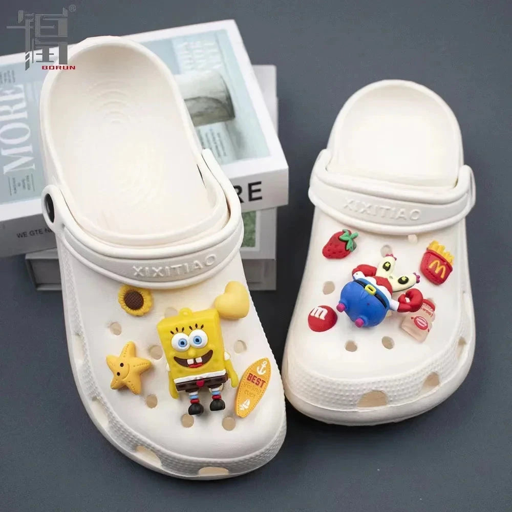 SpongeBob Crocs Accessories Cute Animal Anime Shoe Buckle Crocs Charms Cartoon Character Sandals Decrations for Kids Gifts New Good Vibrations