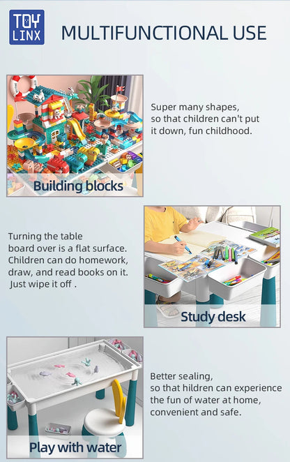 Large Size Blocks Compatible with Large Classic Blocks, Water Table,Sand Table and Blocks Table for Kids Activity Good Vibrations