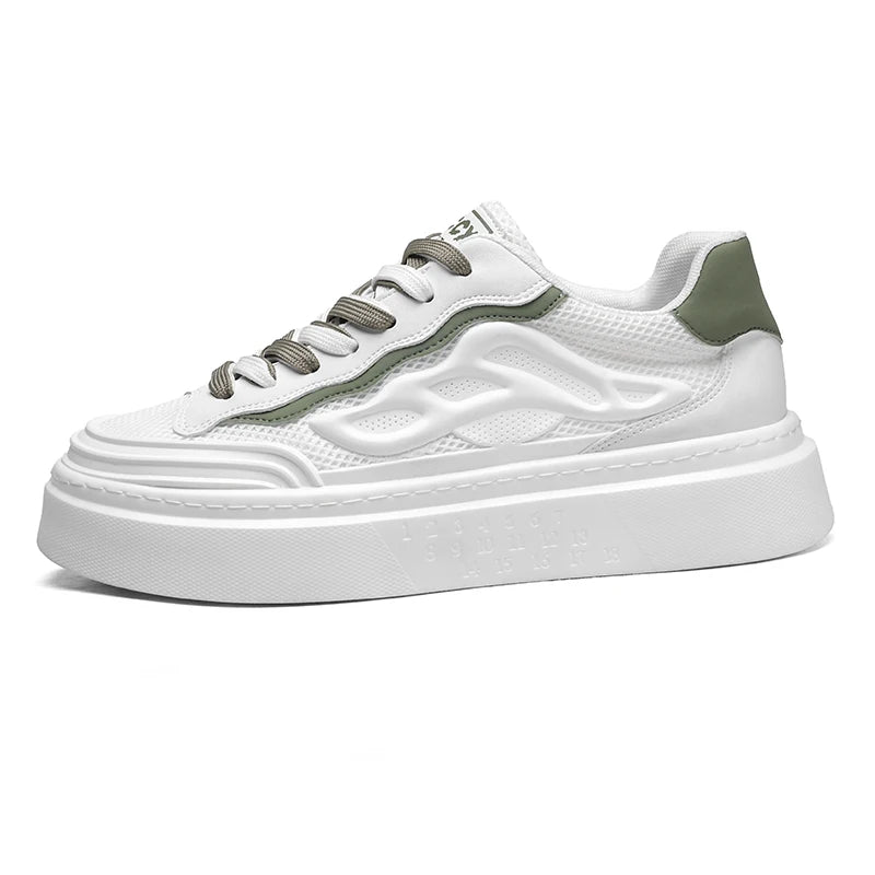Fashion White Sports Shoes Men Casual Shoes Thick Soles Versatile Breathable Students Shoes Lightweight Sneakers Tennis Shoes Good Vibrations