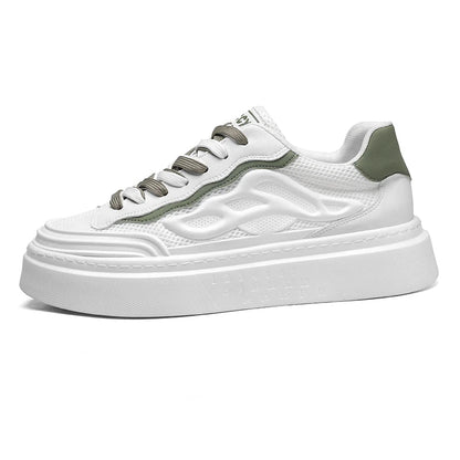 Fashion White Sports Shoes Men Casual Shoes Thick Soles Versatile Breathable Students Shoes Lightweight Sneakers Tennis Shoes Good Vibrations