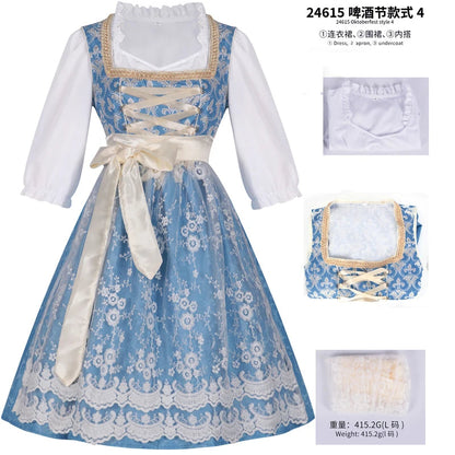 Halloween Carnival Cosplay Costume German Oktoberfest Maid Dress Woman Bavarian Traditional Embroidery Outfits Performance Girl Good Vibrations