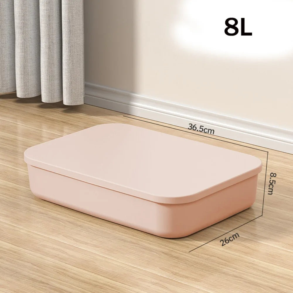 New Home Container Stackable Storage Box Organizer Container With Lid Cover Plastic Good Vibrations