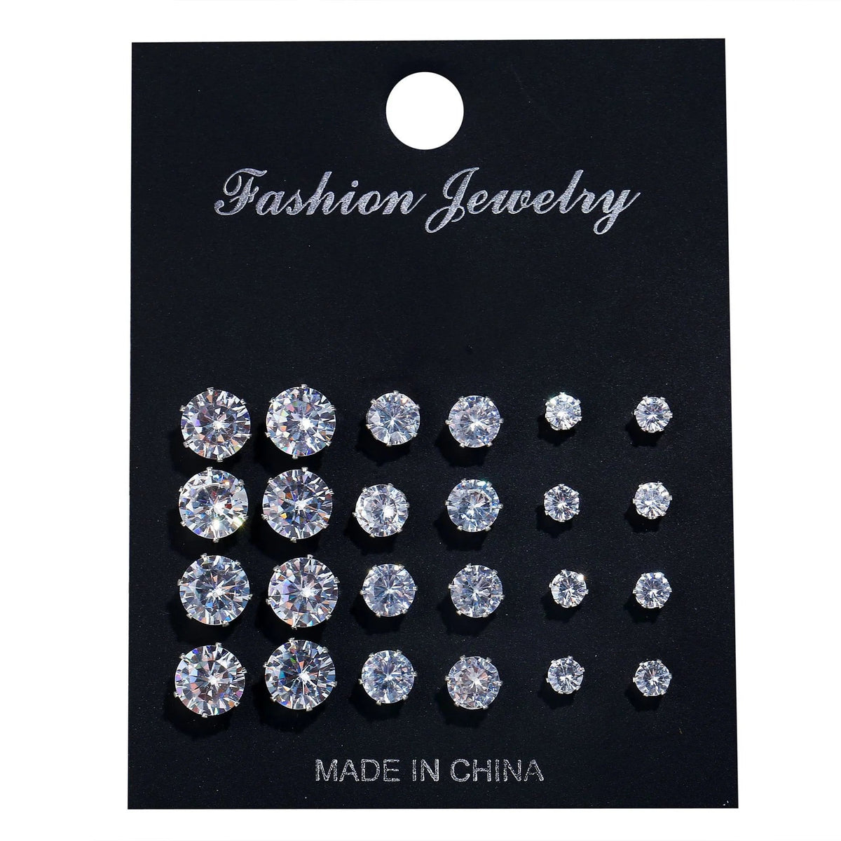 12 Pcs Zircon Earrings Set Briliant Shiny Stud Earrings for Women Simple Pearl Irregular Trendy Jewerly Accessories 2024 New Good Vibrations