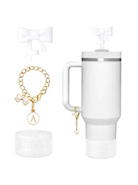 3pcs Accessories Set for Stanley Tumbler with Handle 1cm Straw Topper Cover Diamond Butterfly Charm Glitter Silicone Boot-White Good Vibrations Adult Super Store