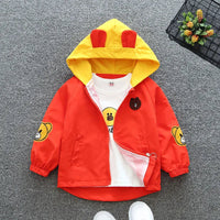 Baby Clothes Girls Thin Jacket New Autumn Trendy Costume Boys Cardigan Zipper Hooded Outerwear Children Windbreaker Coat Good Vibrations