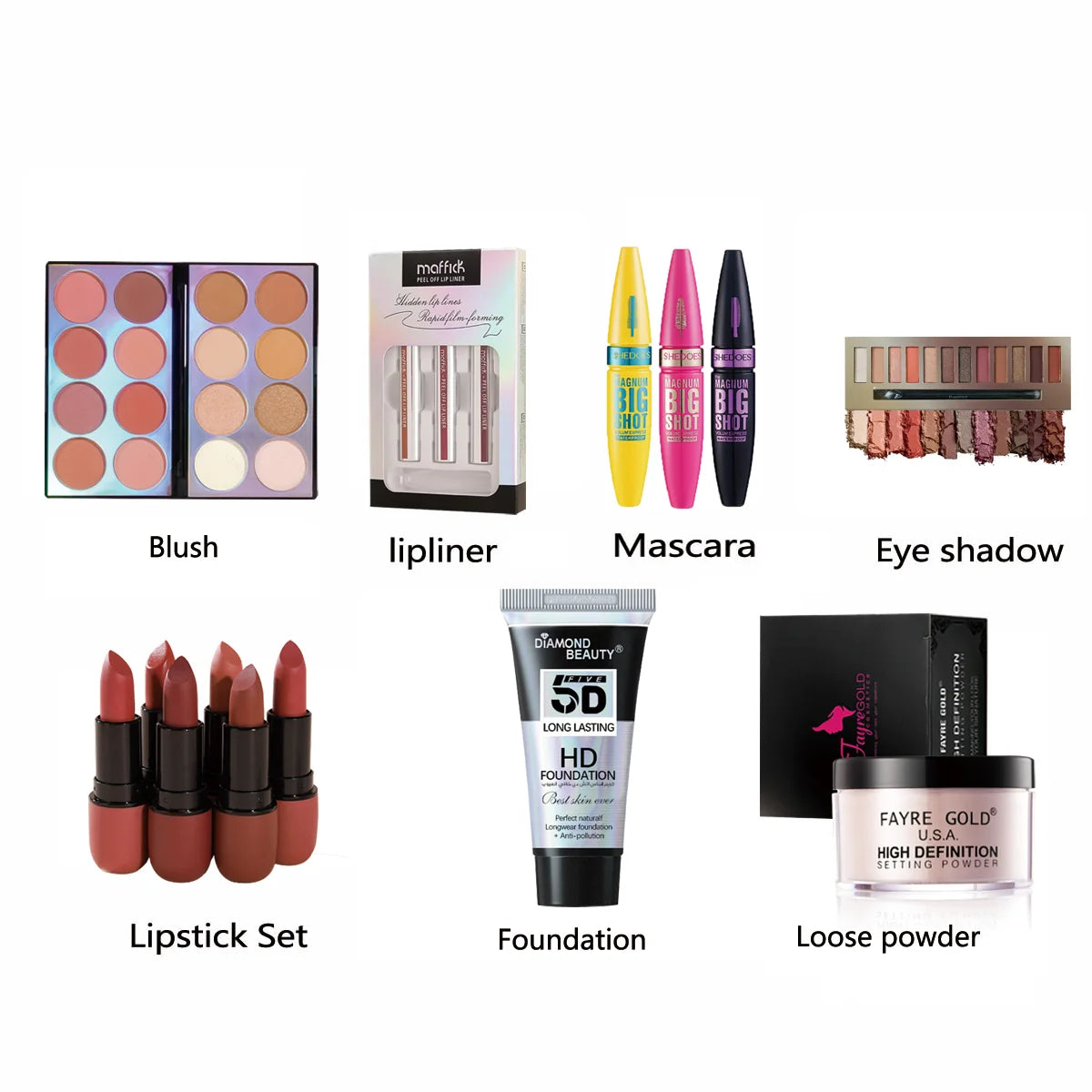 A Full Set of Eye Shadow, Makeup Primer, Eyeliner, Blush, Lipstick, Powder Gift Sets and Beauty Gifts Good Vibrations