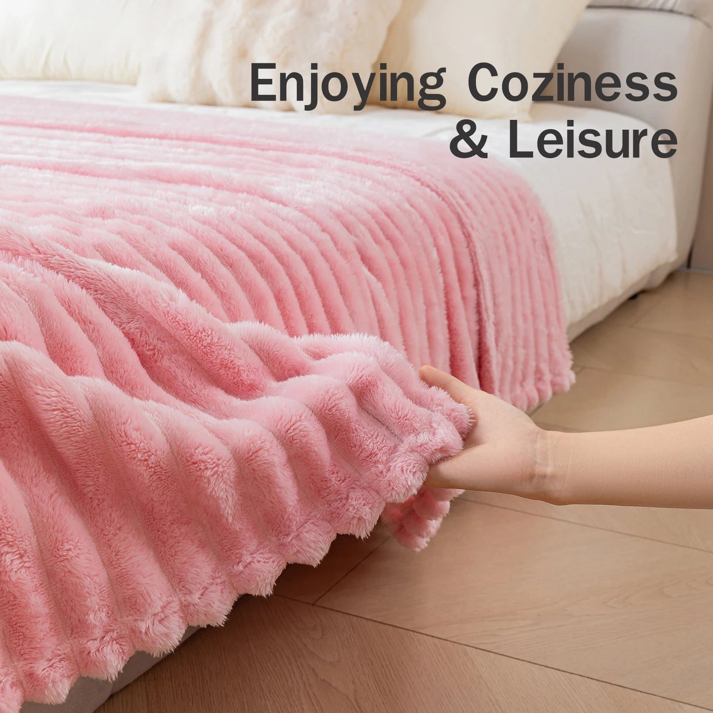 1pc flannel blanket - soft, comfortable, warm nap blanket, Christmas exquisite gift blanket, available in multiple colors Good Vibrations