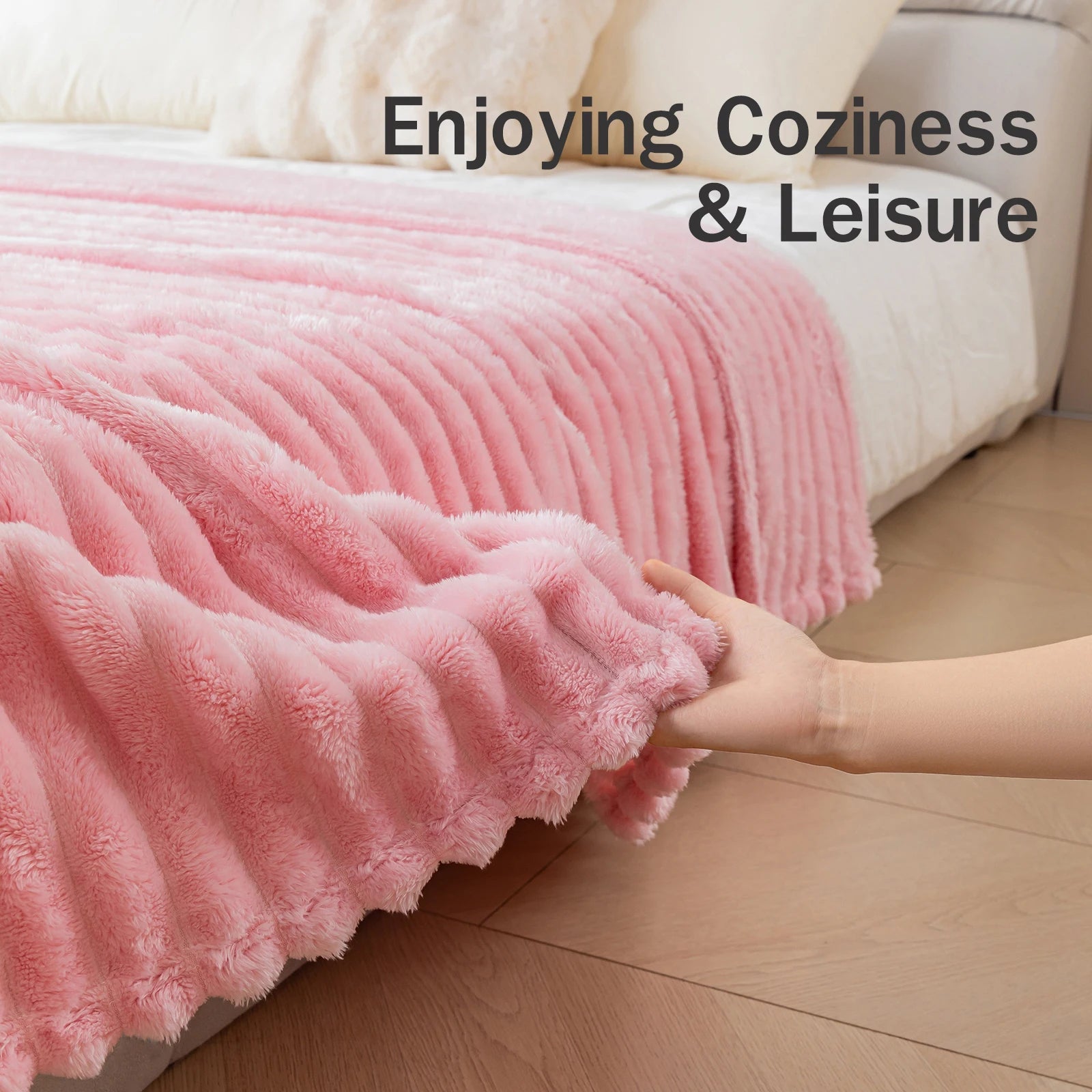 1pc flannel blanket - soft, comfortable, warm nap blanket, Christmas exquisite gift blanket, available in multiple colors Good Vibrations