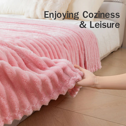 1pc flannel blanket - soft, comfortable, warm nap blanket, Christmas exquisite gift blanket, available in multiple colors Good Vibrations
