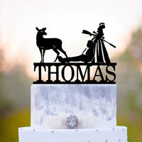 Funny Hunting Wedding Cake Topper Deer Hunt Hunter Wedding Cake Topper Hunt is Over Cake Topper For Wedding/Anniversary/Bridal Good Vibrations