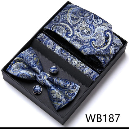 Tie For Men Formal Dress Tuxedo NeckTie Handkerchief Bow Tie Set PlaisyParty Groom Wedding Butterfly Bowtie In Box Good Vibrations
