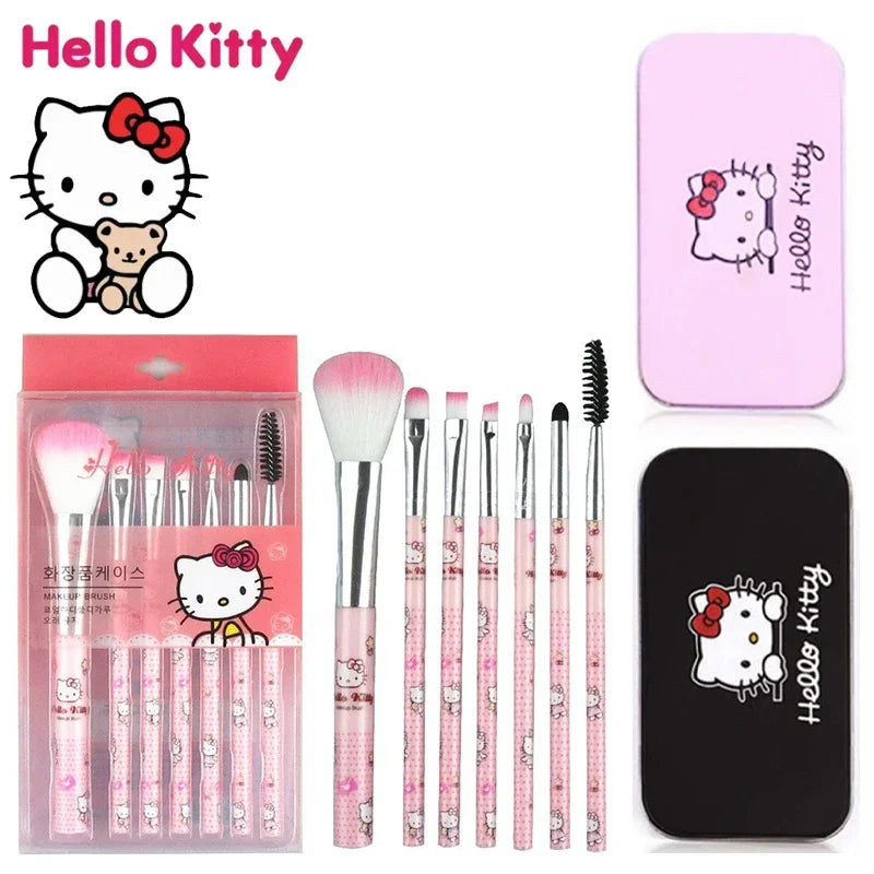 Hello Kitty Makeup Brush Set Fashion Cute Blush Eyebrow Lip Eye Shadow Brush Beauty Tool Women Girls Facial Makeup Tools Gifts Good Vibrations