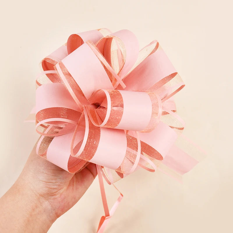 2/4/10Pcs Wedding Car Bow Ribbons Christmas Gift Wrap Packaging Decoration DIY Craft Flowers Birthday Party Supplies Valentines Good Vibrations