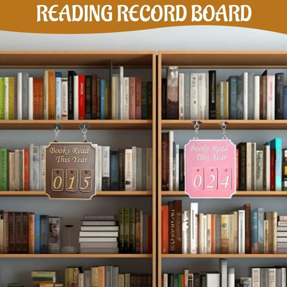 Hanging Bookshelf Counter Books Read This Year Personalized Reading Counter Bookish Decor Bookshelf Sign Reading Plan Management Good Vibrations