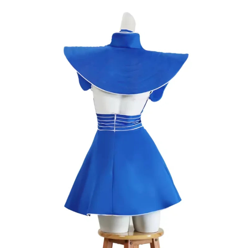 Cosplay Costumes Women Blue Flight Attendant Uniform Halloween Carnival Outfit Hat Top Skirt Outfit Christmas Birthday Gifts New Good Vibrations
