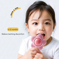 A Teether And Rattle For Babies: Sound, Chewable Toy, Early Learning And Entertainment, Teether, Rattle, Grip Function 3-In-1. Good Vibrations