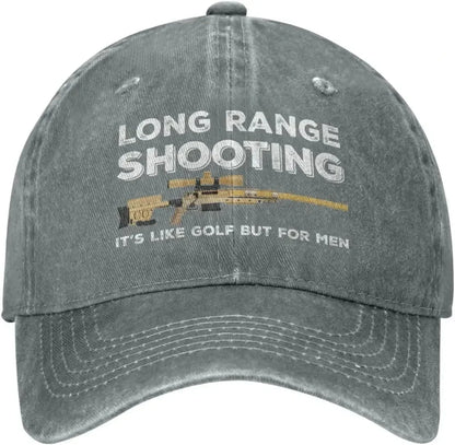 Funny Hat Long Ranges Shooting It's Like Golf But for Men Hat for Men Dad Hats Vintage Cap Good Vibrations