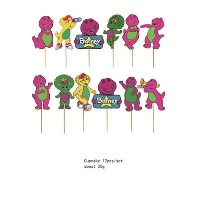Barney Themed Birthday Party Decorations Disposable Cutlery Plate Tablecloth Cup Balloon Birthday Party Good Vibrations