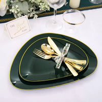 180Pcs Green Plastic Plates, Green Disposable Plates withInclude: 30 Dinner Plates 30 Dessert Plates 90 Gold Cutlery 30 Cups Good Vibrations