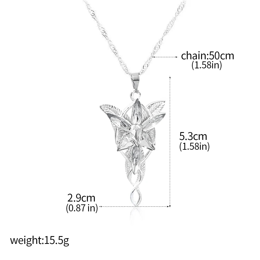 The Lord of the Rings Necklace Elf Princess Arwen Twilight Star Crystal Pendant Necklaces for Women Choker Jewelry Gift Good Vibrations Adult Super Store