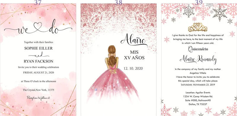 25 Pieces 250gsm Strong Pink Pearly Paper Wedding Invitations Personalized Print Bride Groom Engagement Invite Card IC155 Good Vibrations