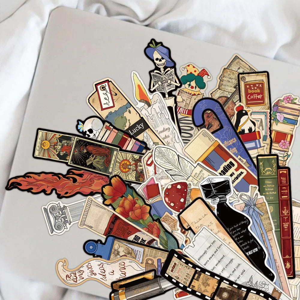 30pcs Bookmarks DIY Students Reader Page Markers Library Office Page Markings Retro Romantic Reading Books Bookish Paper Good Vibrations