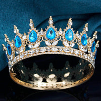 Queen King Wedding Crown Round Tiaras and Crowns Bride Diadem Birthday Party Cake Topper Jewelry Hair Accessory Good Vibrations