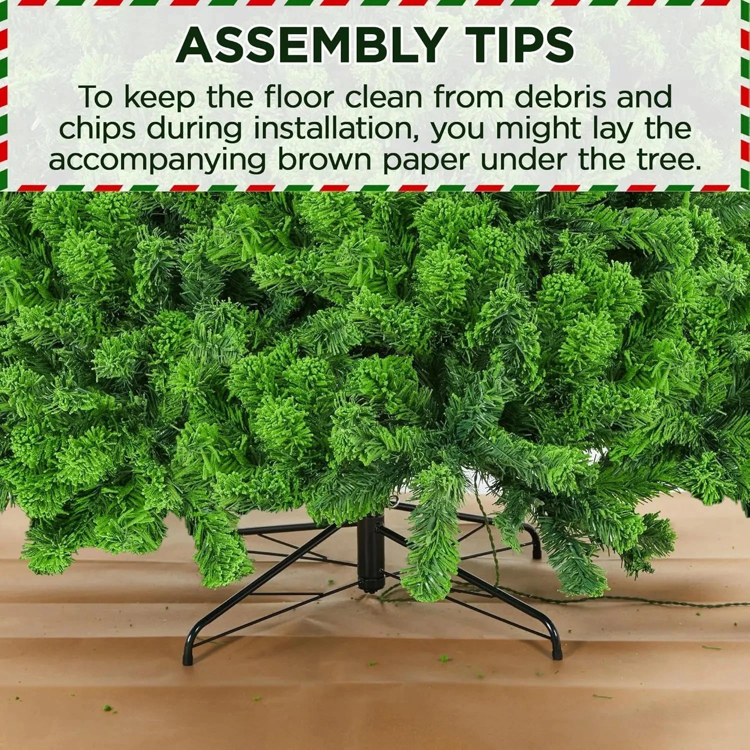 5 to 10ft Artificial Christmas Tree , Snow Flocked Full Prelighted Xmas Tree with 2084 Branch Tips, 900 Incandescent Lights Good Vibrations