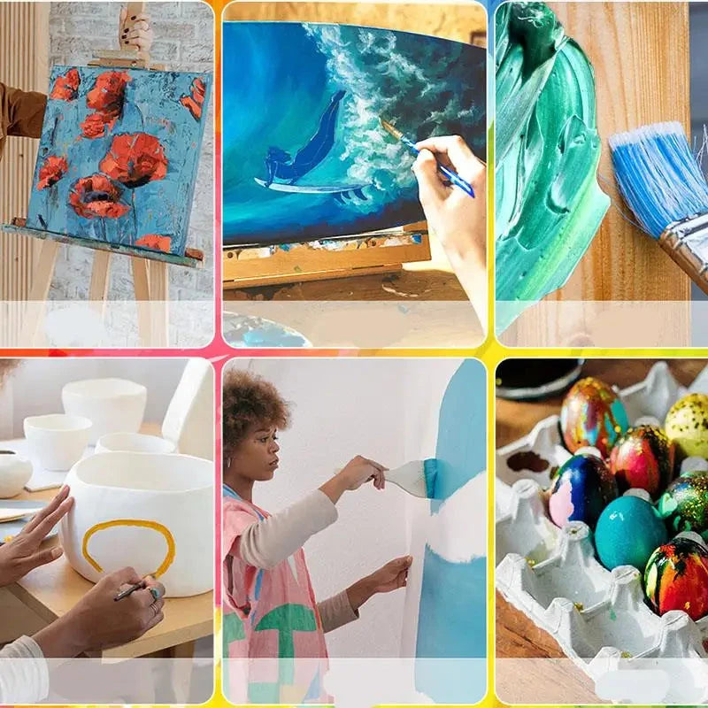 24 Colors Set Acrylic Paint DIY Painting Coloring Pigments For Fabric Clothing Shoes Sofa Painting Waterproof Acrylic Paints Good Vibrations