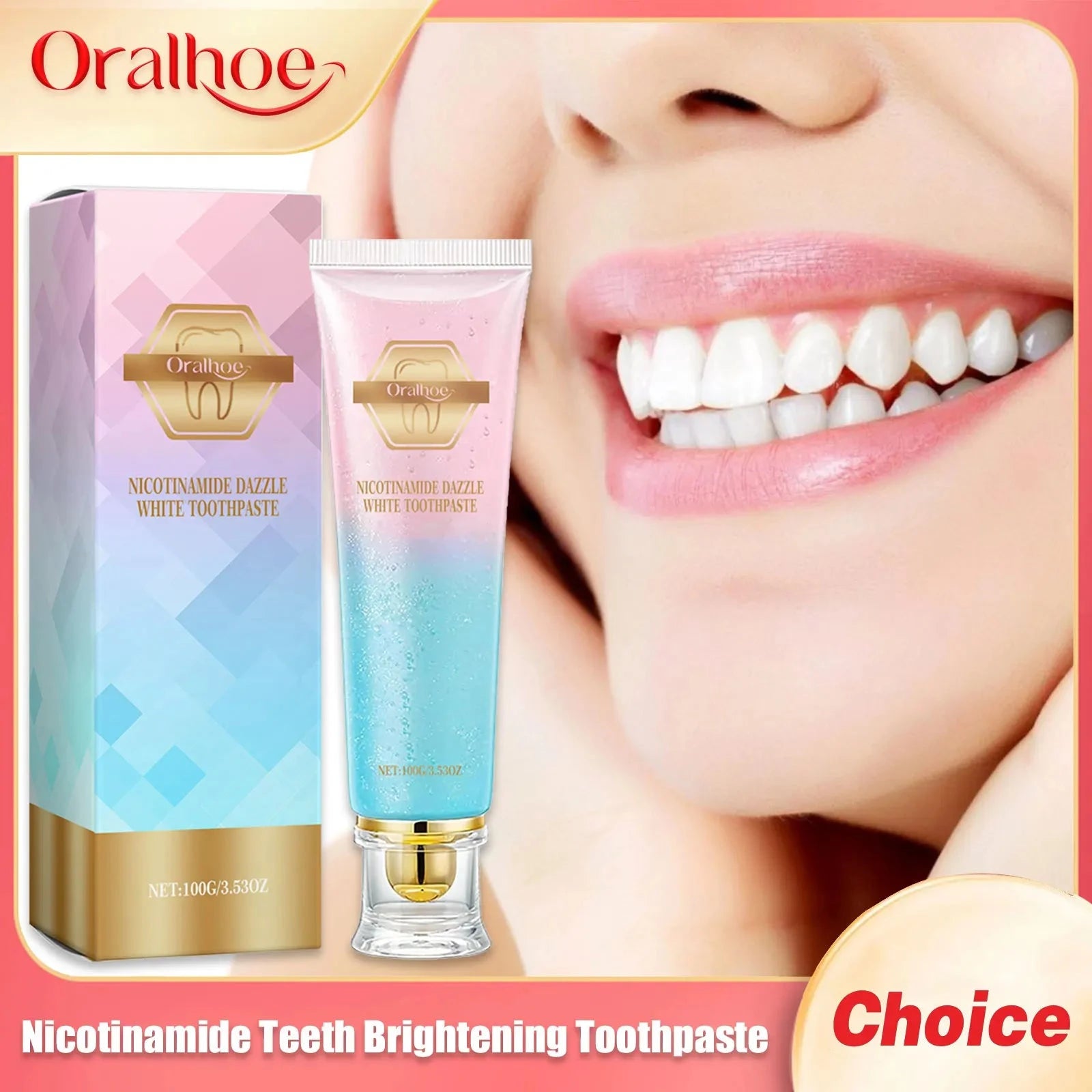 Nicotinamide Teeth Brightening Toothpaste Fresh Breath Deeply Cleaning Hygiene Removing Plaque Stains Oral Care Toothpastes 100g Good Vibrations
