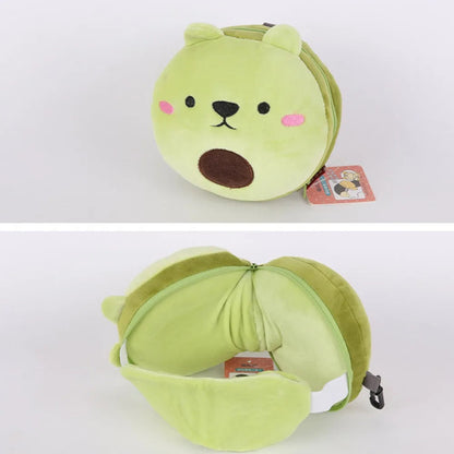Creative 2 in 1 Eye Mask Neck Pillow Cartoon Soft Travel Eye Cover Airplane Head Pillow for Travel&Office Good Vibrations