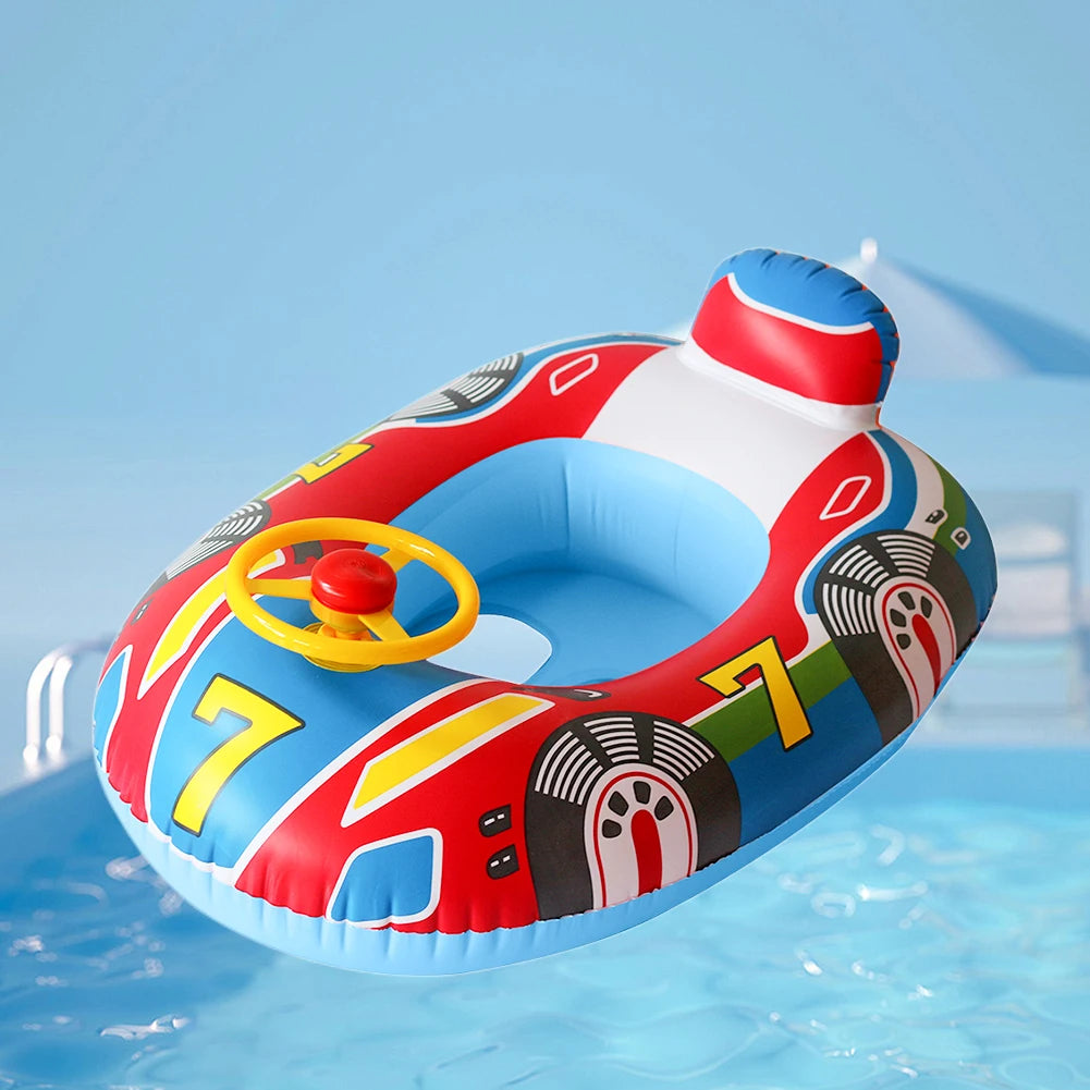 Inflatable Car Horn Boat Children's Swimming Seat - Fun and Tear-resistant Water Toy for Beach and Pool Party Good Vibrations