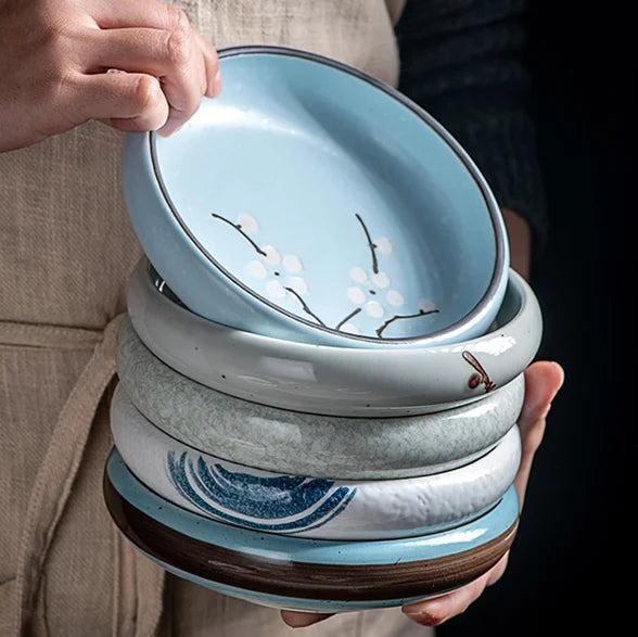 14cm hot sell Creative retro ceramic sushi dishes tray Sauce Chili pepper snacks small dishes gold plates set dinner dishes sets Good Vibrations