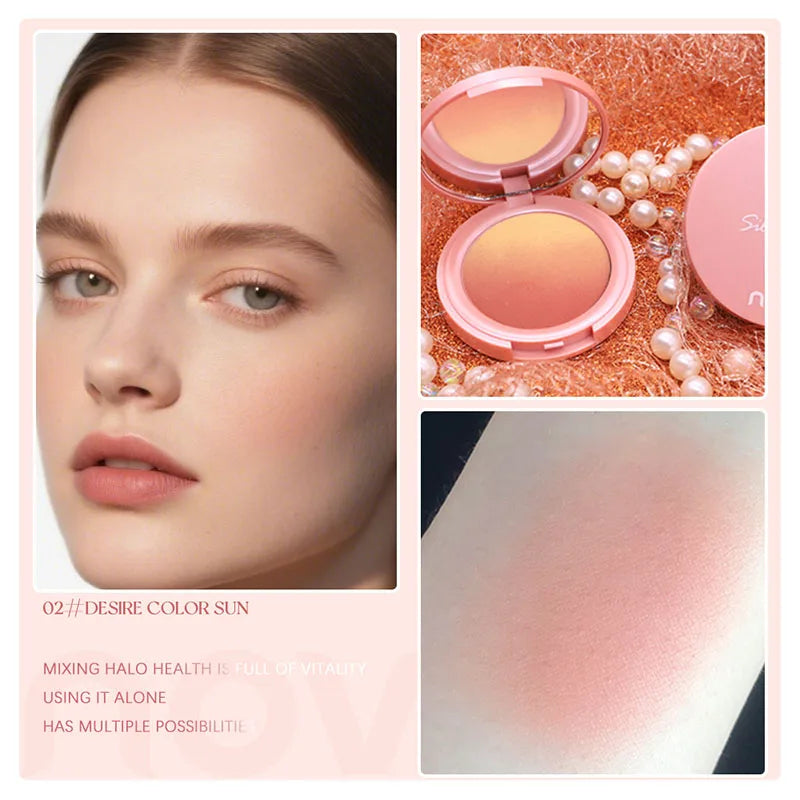 Vibrant Blush Palette, Multi-Color Gradient Design, Lightweight & Blendable Color, Face Cosmetics, With Easy-To-Use Mirror Good Vibrations