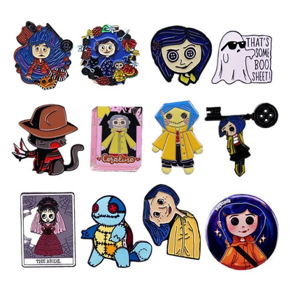 Halloween Horror Doll Brooch Anime Trend Bag Accessories Pin Personalized Metal Denim Hat Badge Collar Jewelry Boutique Gifts Good Vibrations