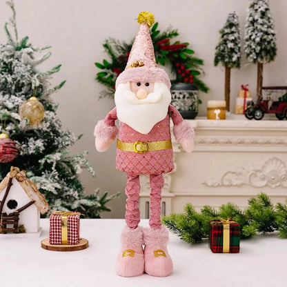 hristmas Decoration Pink Telescopic Doll Santa Claus Snowman Elk Various Standing Positions Holiday Atmosphere Christmas Gift Good Vibrations